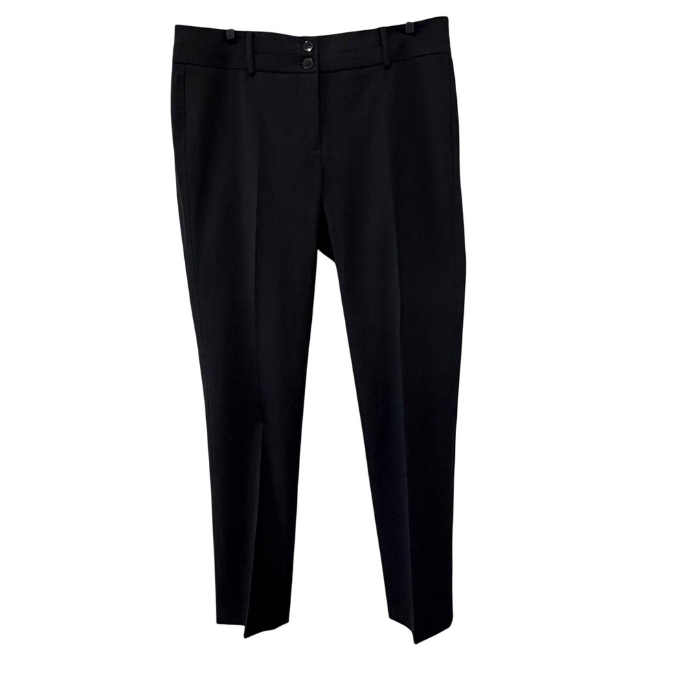 Weekend Max Mara Cigarette FITW13 Pants Womens 14 Black Wool Stretch Office